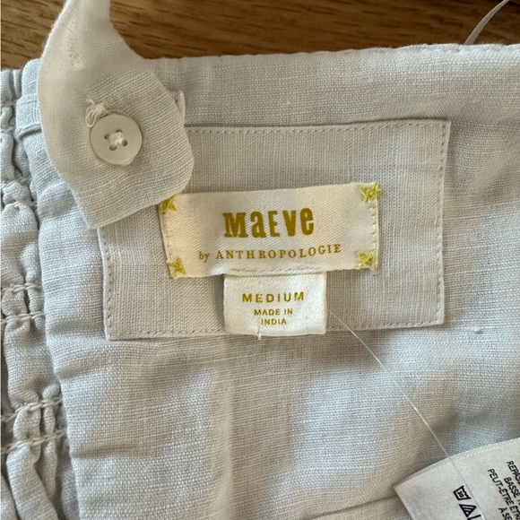 NWT Anthropologie Maeve white linen blend bustier crop top size M - Picture 7 of 8
